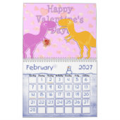 Cute Cartoon Dinosaurs Agenda voor kinderen Kalender (Feb 2027)