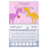 Cute Cartoon Dinosaurs Agenda voor kinderen Kalender (Feb 2026)