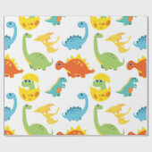 Cute cartoon dinosaurs cadeaupapier (Vlak)