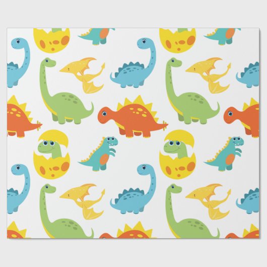 Cute cartoon dinosaurs cadeaupapier (Vlak)