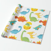 Cute cartoon dinosaurs cadeaupapier (Uitgerold)