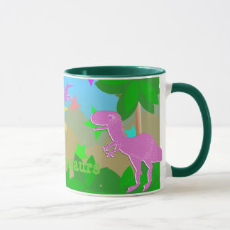 Cute Cartoon Dinosaurs in de Mok van Oerwoud