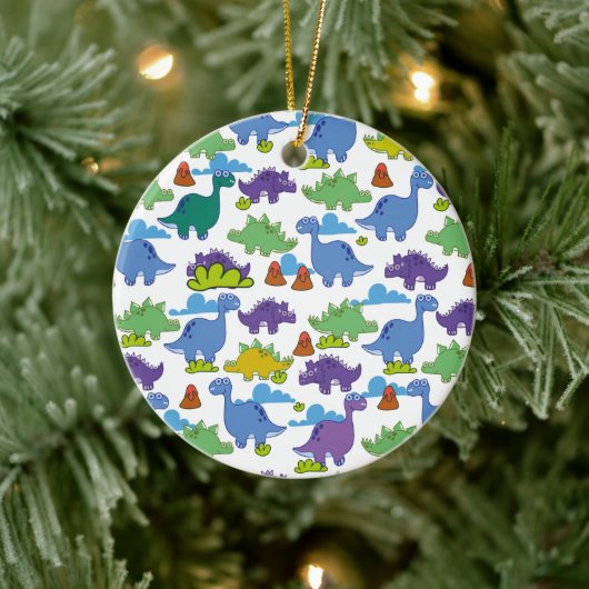 Cute Cartoon Dinosaurs Keramisch Ornament (Boom)