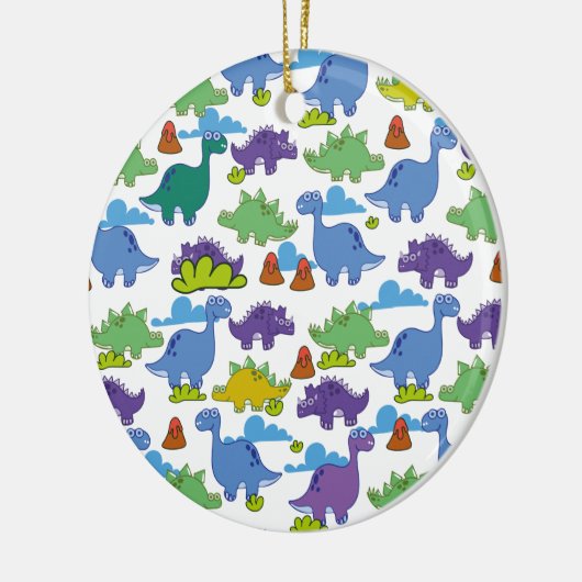 Cute Cartoon Dinosaurs Keramisch Ornament (Links)