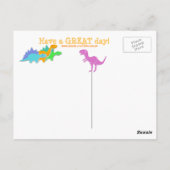 Cute Cartoon Dinosaurs Labyrinth Puzzle Game Briefkaart (Achterkant)