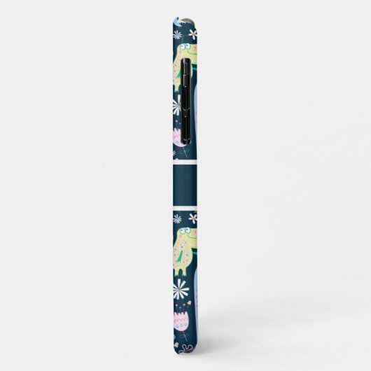 Cute Cartoon Dinosaurs Pattern Name Dark Blue Case-Mate iPhone Case (Achterkant/links)