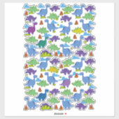 Cute Cartoon Dinosaurs Sticker (Vel)