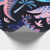 Cute cartoon dinosaurussen naadloos in schandalen cadeaupapier (Hoek)