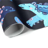 Cute cartoon dinosaurussen naadloos in schandalen cadeaupapier (Rol Hoek)