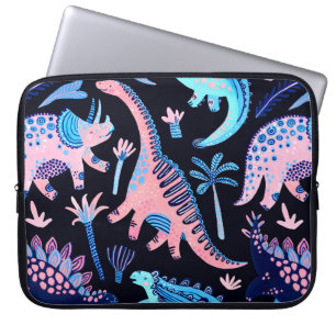 Cute cartoon dinosaurussen naadloos in schandalen laptop sleeve