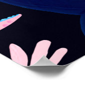 Cute cartoon dinosaurussen naadloos in schandalen poster (Hoek)