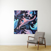 Cute cartoon dinosaurussen naadloos in schandalen wandkleed (In Situ (horizontaal))