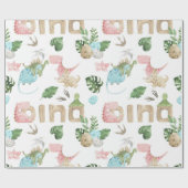 Cute cartoon dinosaurussen voor het verpakken van  cadeaupapier (Vlak)