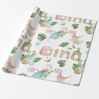 Cute cartoon dinosaurussen voor het verpakken van cadeaupapier