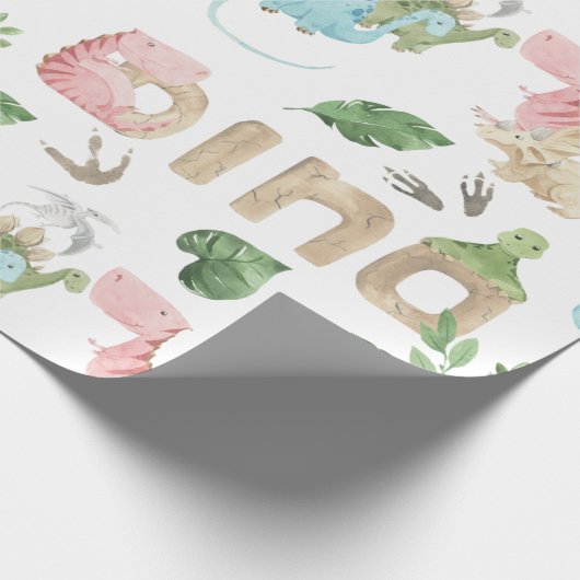 Cute cartoon dinosaurussen voor het verpakken van  cadeaupapier (Hoek)
