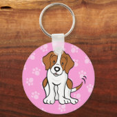 Cute Cartoon Dog Beagle Sleutelhanger (Voorkant)