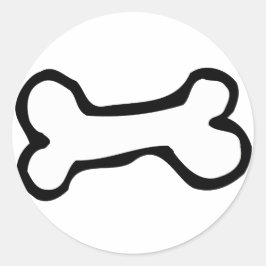 Cute Cartoon Dog Bone Ronde Sticker