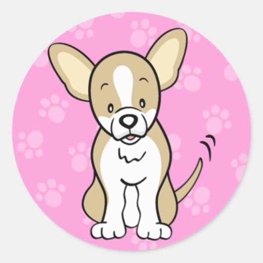 Cute Cartoon Dog Chihuahua Sticker (Voorkant)