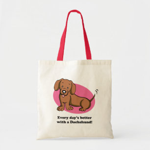 Cute Cartoon Dog Dachshund Bag Tote Bag
