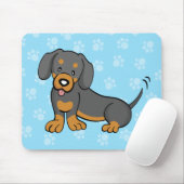 Cute Cartoon Dog Dachshund Mousepad Muismat (Met muis)
