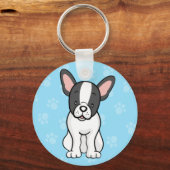 Cute Cartoon Dog French Bulldog Sleutelhanger (Voorkant)