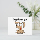 Cute Cartoon Dog houdt van je Briefkaart (Staand voorkant)