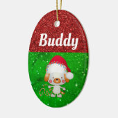 Cute Cartoon Dog Pet Name Kerstmis Keramisch Ornament (Links)