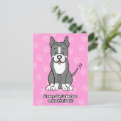 Cute Cartoon Dog Pitbull Briefkaart (Staand voorkant)