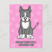 Cute Cartoon Dog Pitbull Briefkaart (Voorkant)