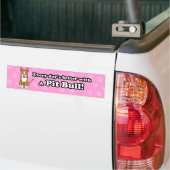 Cute Cartoon Dog Pitbull Bumpersticker (Op Truck)