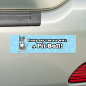 Cute Cartoon Dog Pitbull Bumpersticker (Op auto)