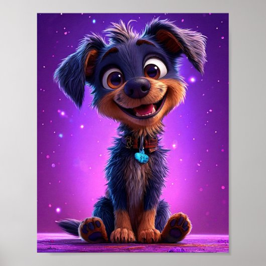 Cute Cartoon Dog Poster (Voorkant)