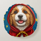 Cute cartoon dog rond kussen (Voorkant)