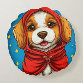 Cute cartoon dog rond kussen (Achterkant)