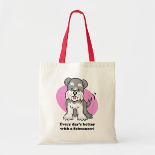 Cute Cartoon Dog Schnauzer Bag Tote Bag