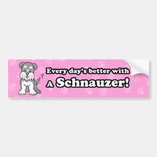 Cute Cartoon Dog Schnauzer Bumpersticker