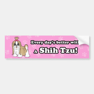 Cute Cartoon Dog Shih Tzu Bumpersticker