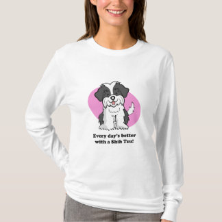 Cute Cartoon Dog Shih Tzu Long Hoeve T-shirt