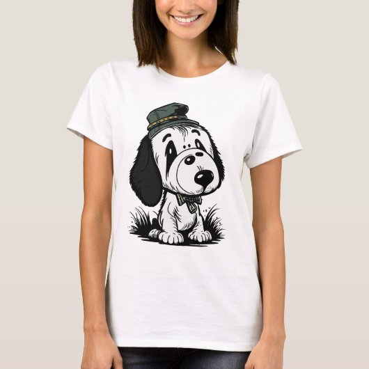 Cute Cartoon Dog T-shirt (Voorkant)