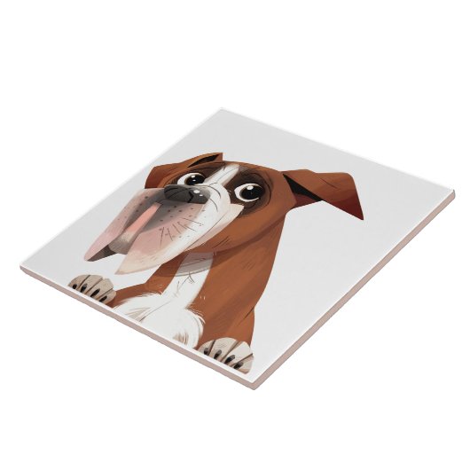 Cute Cartoon Dog Tegeltje (Zijkant)