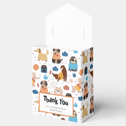 Cute Cartoon Dog Theme Birthday Party Bedankdoosjes (Geopend)