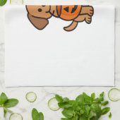 Cute Cartoon Dog Trick-or-Treating Classic T-Shirt Theedoek (Gevouwen)