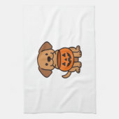 Cute Cartoon Dog Trick-or-Treating Classic T-Shirt Theedoek (Verticaal)