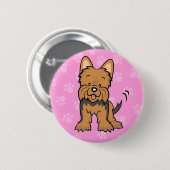 Cute Cartoon Dog Yorkie Button (Voorkant /achterkant)