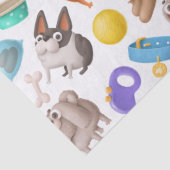 Cute Cartoon Dogs Bowls en Botten ontkoppelen Tissuepapier (Detail)