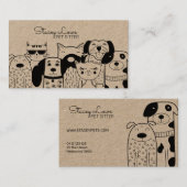 Cute Cartoon Dogs & Cats Pet Sitter Visitekaartje (Voorkant / Achterkant)