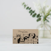 Cute Cartoon Dogs & Cats Pet Sitter Visitekaartje (Staand voorkant)