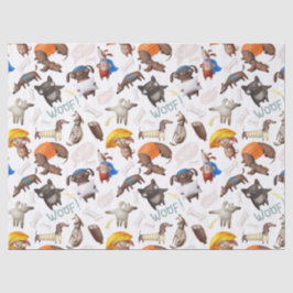 Cute Cartoon Dogs Decoupage Tissuepapier