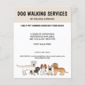 Cute Cartoon Dogs - Dog Walking Services Flyer (Voorkant)