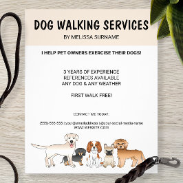 Cute Cartoon Dogs - Dog Walking Services Flyer